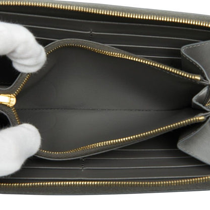 Celine Zip Around Wallet Gray Leather