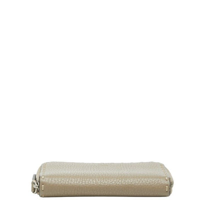 Fendi Selleria Coin Purse Gray Leather