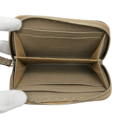 Fendi Selleria Coin Purse Gray Leather