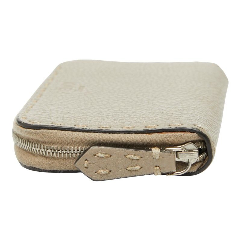 Fendi Selleria Coin Purse Gray Leather