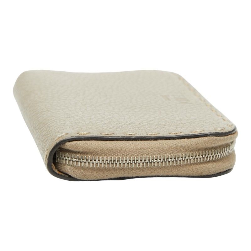 Fendi Selleria Coin Purse Gray Leather