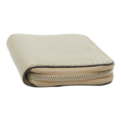 Fendi Selleria Coin Purse Gray Leather