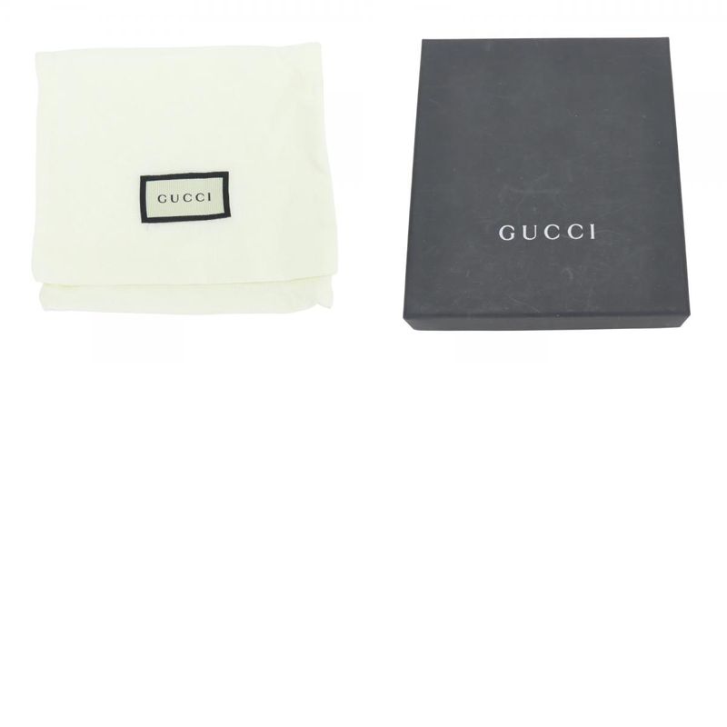 Gucci Trifold Wallet Interlocking W Hook Leather Beige