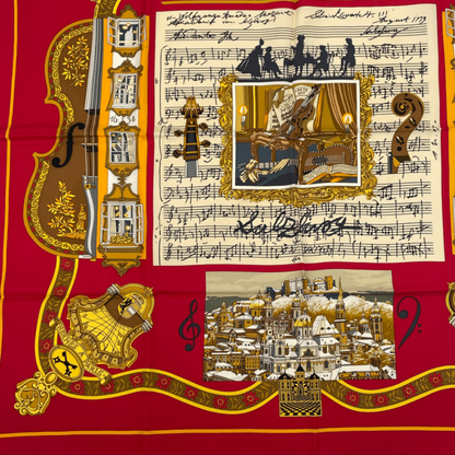 Hermes Carre 90 in Salzburg Red Scarf Silk