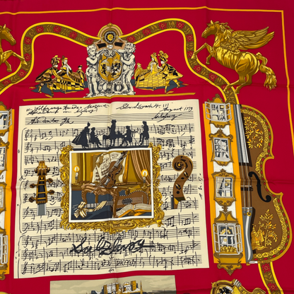 Hermes Carre 90 in Salzburg Red Scarf Silk