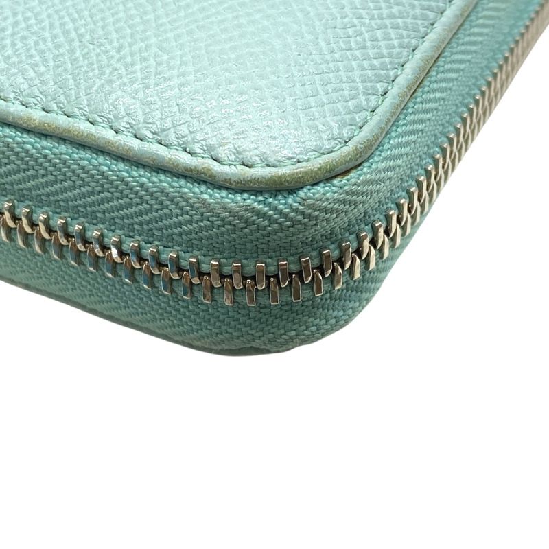 Bvlgari Long Wallet Zip Around Logo Circle Silver