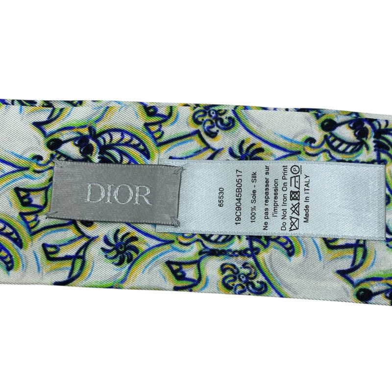 Dior Scarf Twill Scarf Silk Twill White Christian