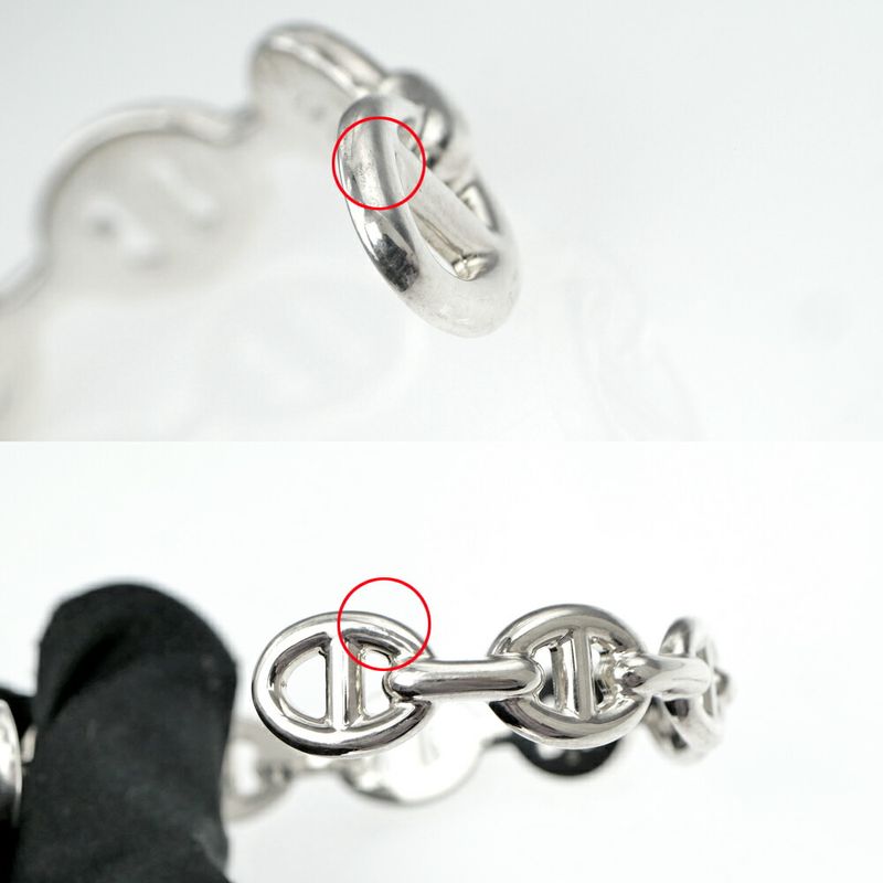 Hermes Chaine D'ancre Bangle Enchainee ST Silver