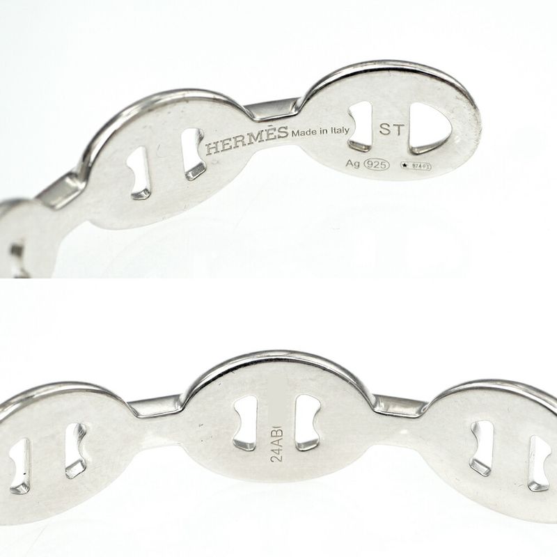 Hermes Chaine D'ancre Bangle Enchainee ST Silver