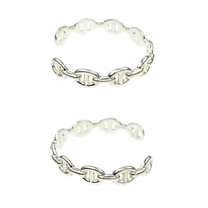 Hermes Chaine D'ancre Bangle Enchainee ST Silver