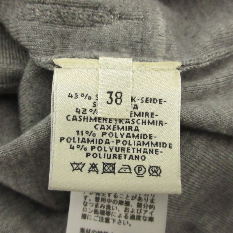 Hermes Cleaned Silk Cashmere Knee Length Knit Dress 38 Gray