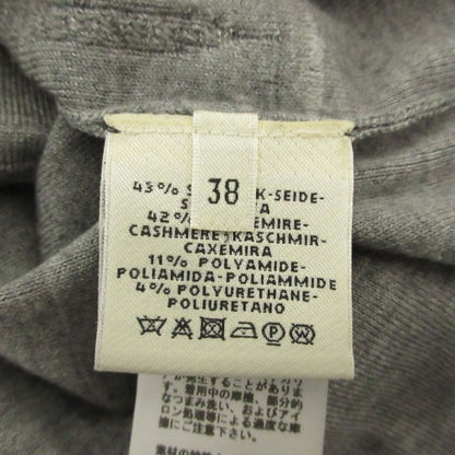 Hermes Cleaned Silk Cashmere Knee Length Knit Dress 38 Gray