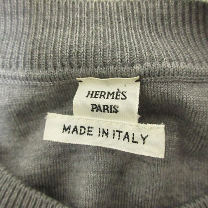 Hermes Cleaned Silk Cashmere Knee Length Knit Dress 38 Gray