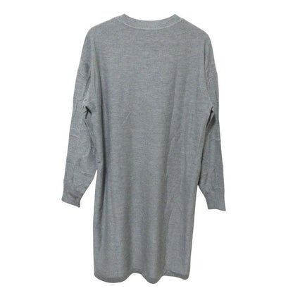 Hermes Cleaned Silk Cashmere Knee Length Knit Dress 38 Gray