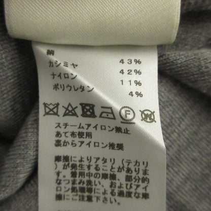 Hermes Cleaned Silk Cashmere Knee Length Knit Dress 38 Gray