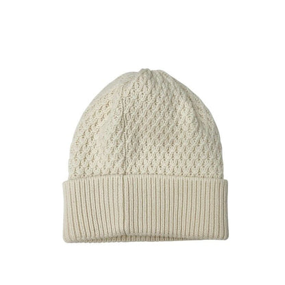 Chanel Cap Hat Cashmere White Black White CC Logo Knit Hat Beanie