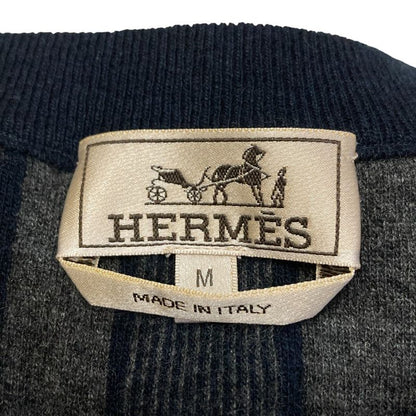 Hermes H Pattern Cashmere Knit Sweater M Navy Gray