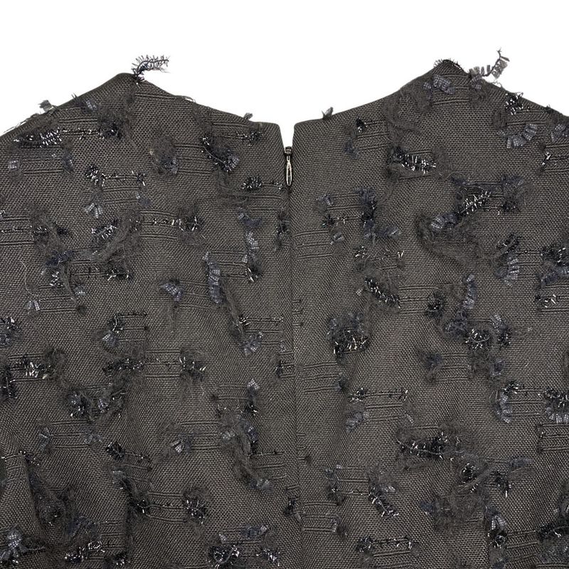 Balenciaga Tweed Sleeveless Dress 34 Black