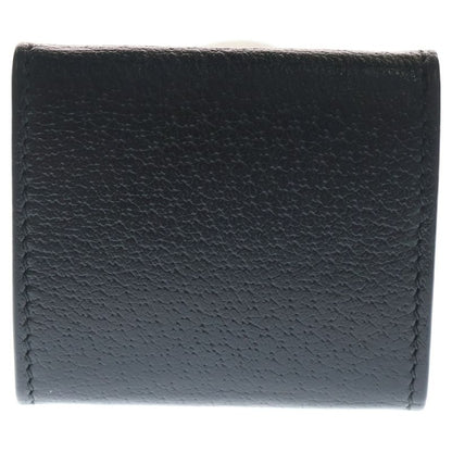 Gucci GG Marmont Logo Plate Leather Coin Case Gold Black