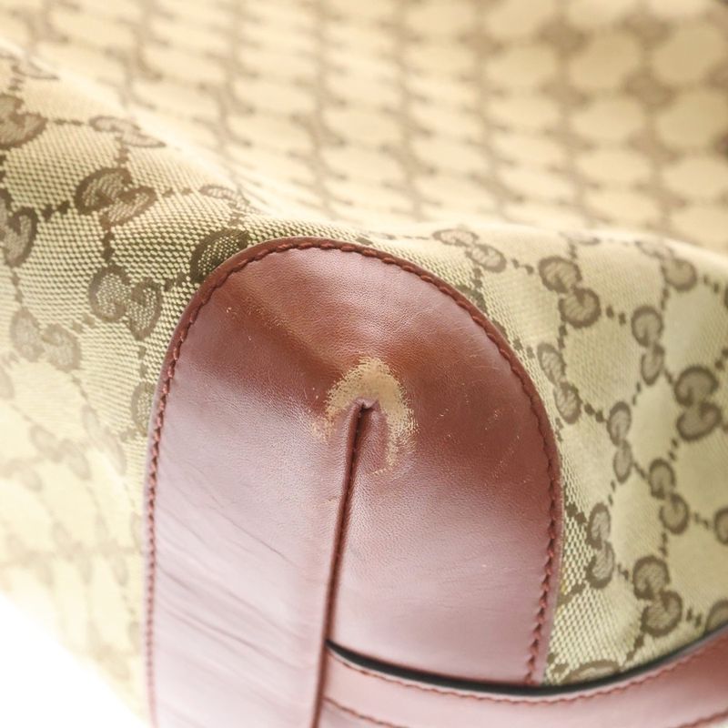 Guccissima Tote Beige Brown Leather Canvas Gold