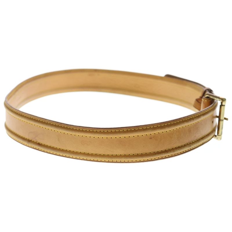 Louis Vuitton Picule Serie Leather Belt Gold Brown