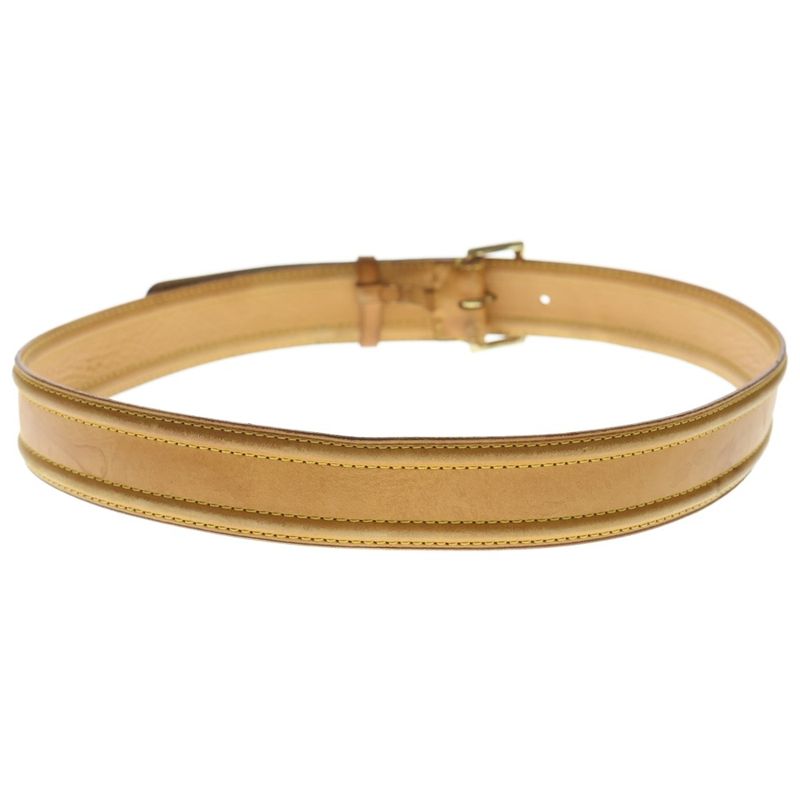 Louis Vuitton Picule Serie Leather Belt Gold Brown