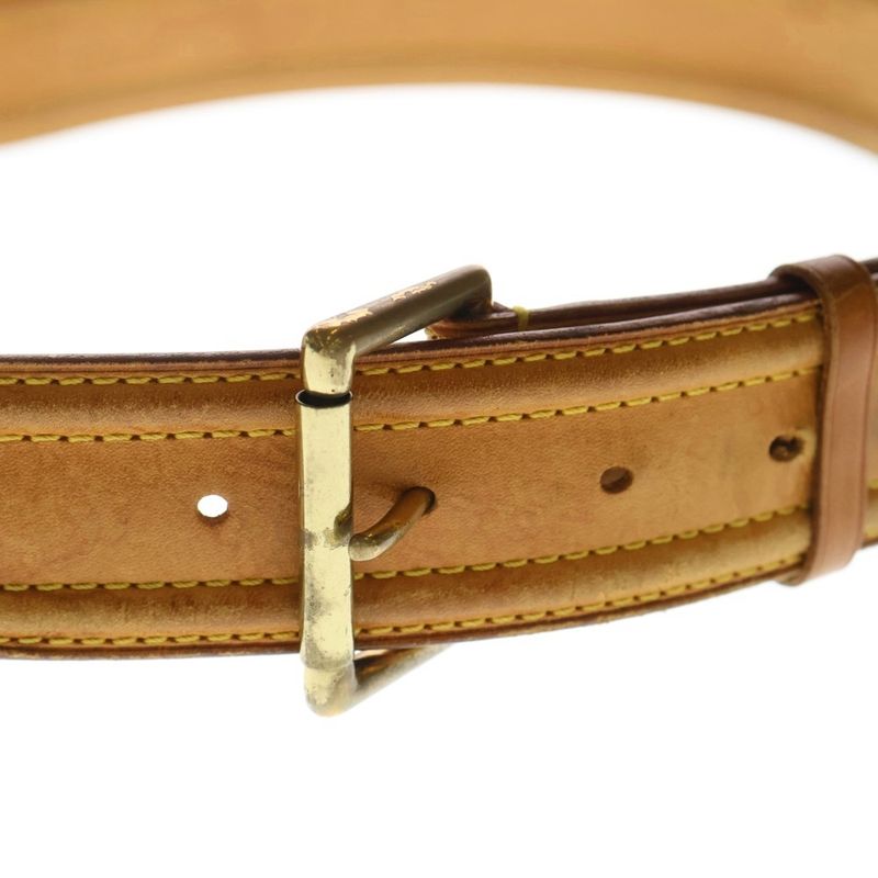 Louis Vuitton Picule Serie Leather Belt Gold Brown