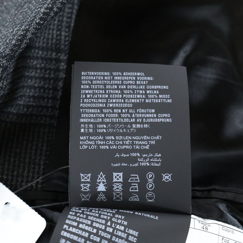 Prada Glen Check All Over Wool Chester Coat Gray