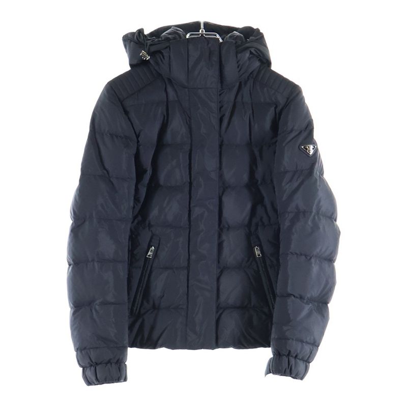 Prada Hooded Zip Up Jacket Black