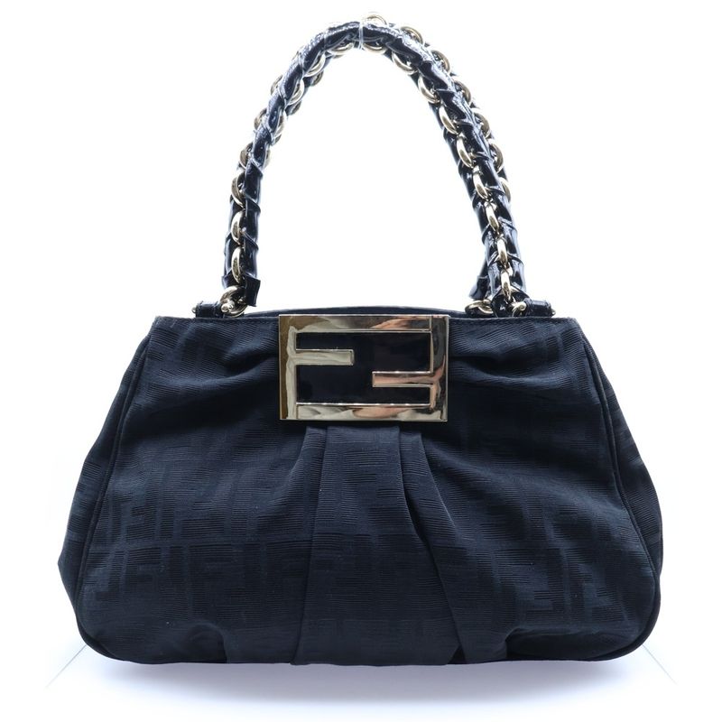 Fendi Zucca Mia Chain Tote Black