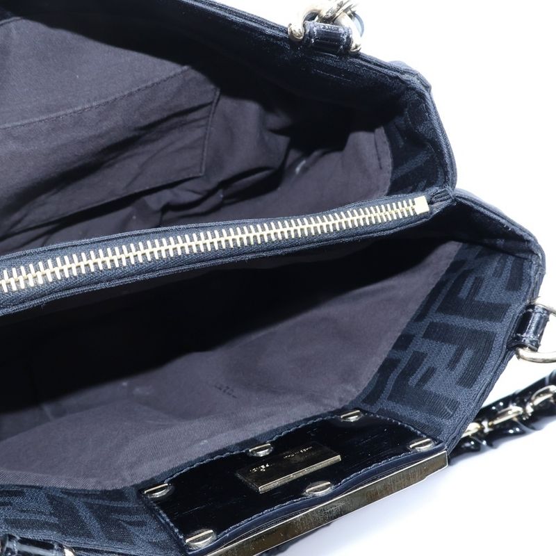 Fendi Zucca Mia Chain Tote Black
