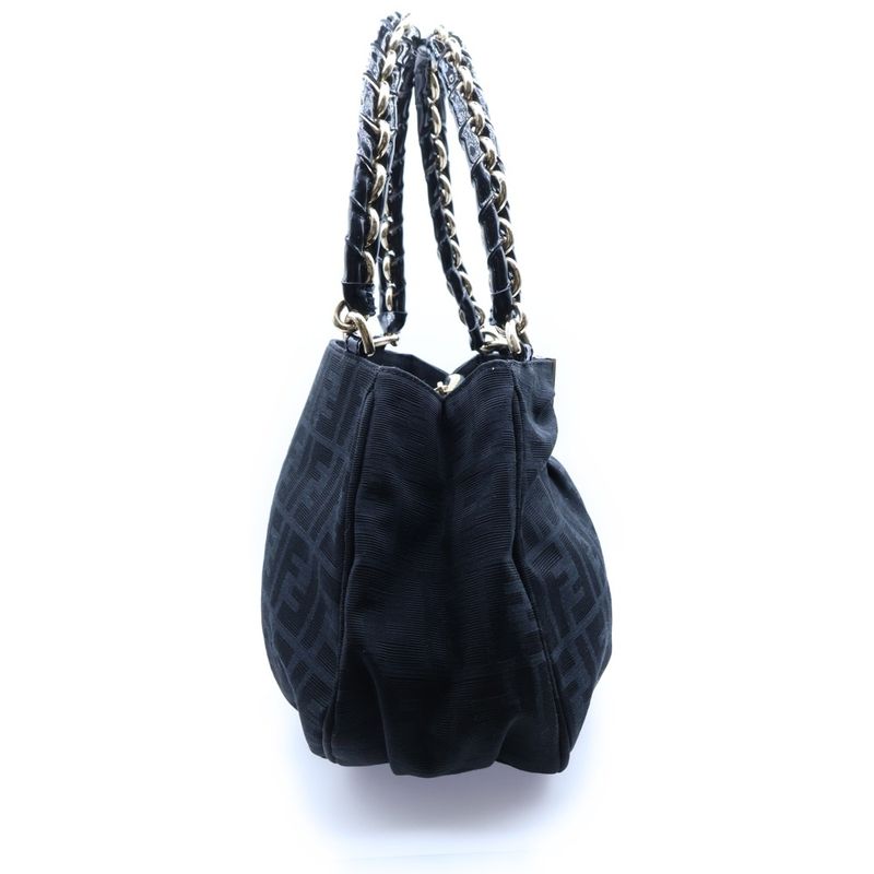 Fendi Zucca Mia Chain Tote Black