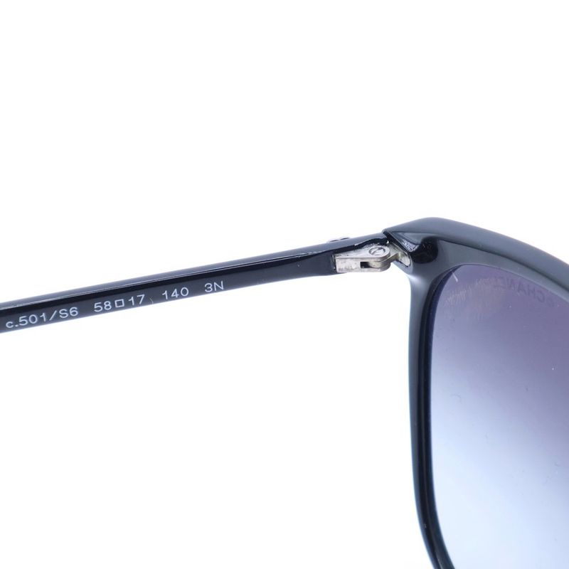 Chanel Side Logo Wellington Sunglasses Eyewear Black