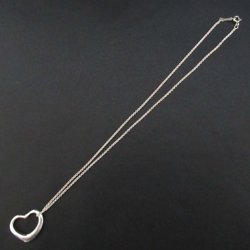 Tiffany & Co Elsa Peretti Open Heart Necklace Pendant Silver
