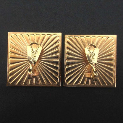 Saint Laurent Yves Vintage Square Clip Earrings Red Black X