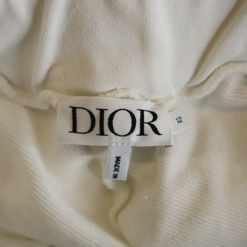 Dior Christian Hem Logo Print Drawstring Sweat Shorts Half Pants White