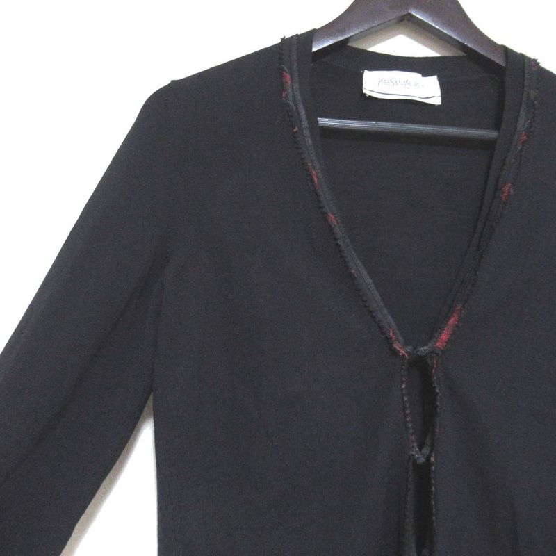 Saint Laurent Yves Long Sleeve Trim Knit Cardigan S