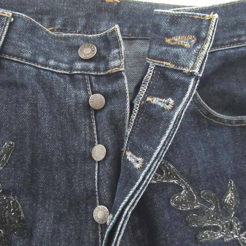 Gucci Era Masterpiece Flower Embroidery Button Fly Denim
