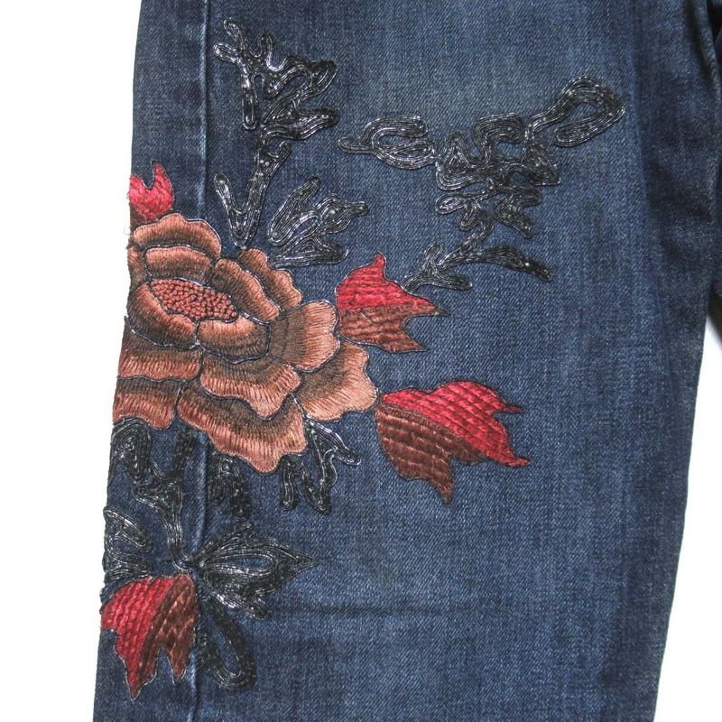 Gucci Era Masterpiece Flower Embroidery Button Fly Denim