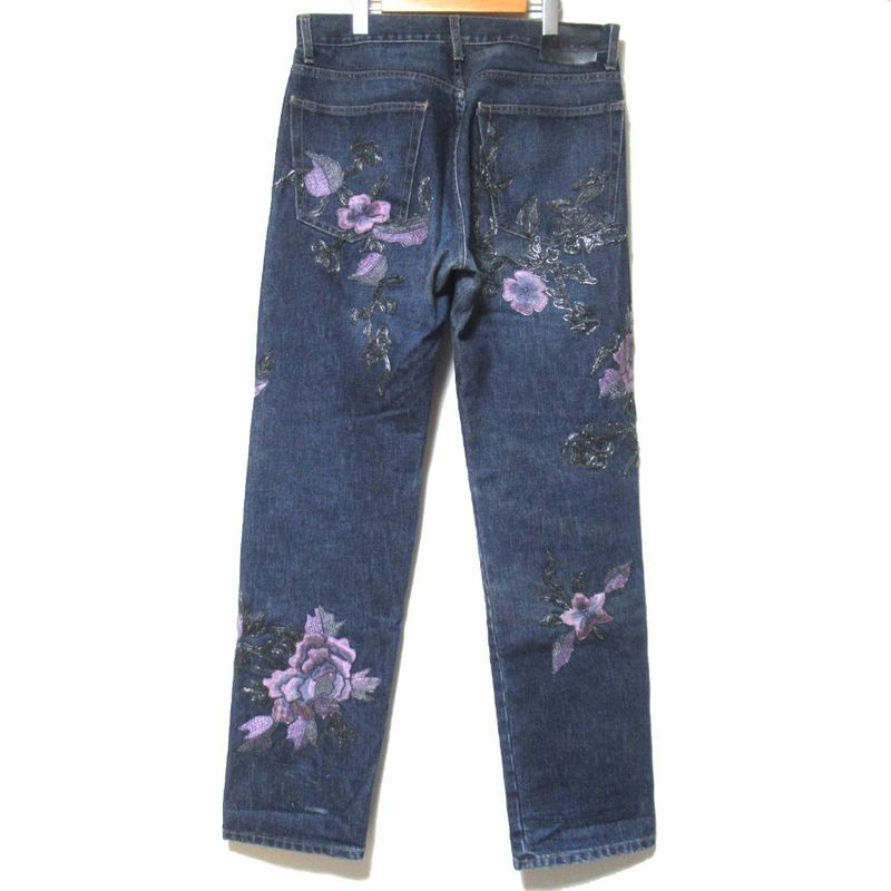 Gucci Era Masterpiece Flower Embroidery Button Fly Denim