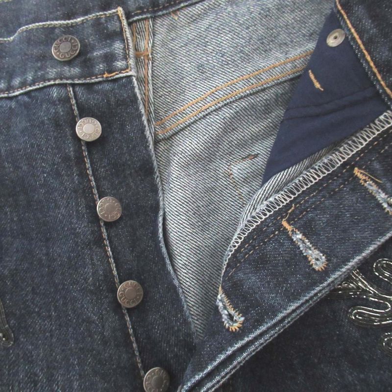 Gucci Era Masterpiece Flower Embroidery Button Fly Denim