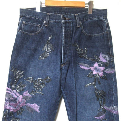Gucci Era Masterpiece Flower Embroidery Button Fly Denim