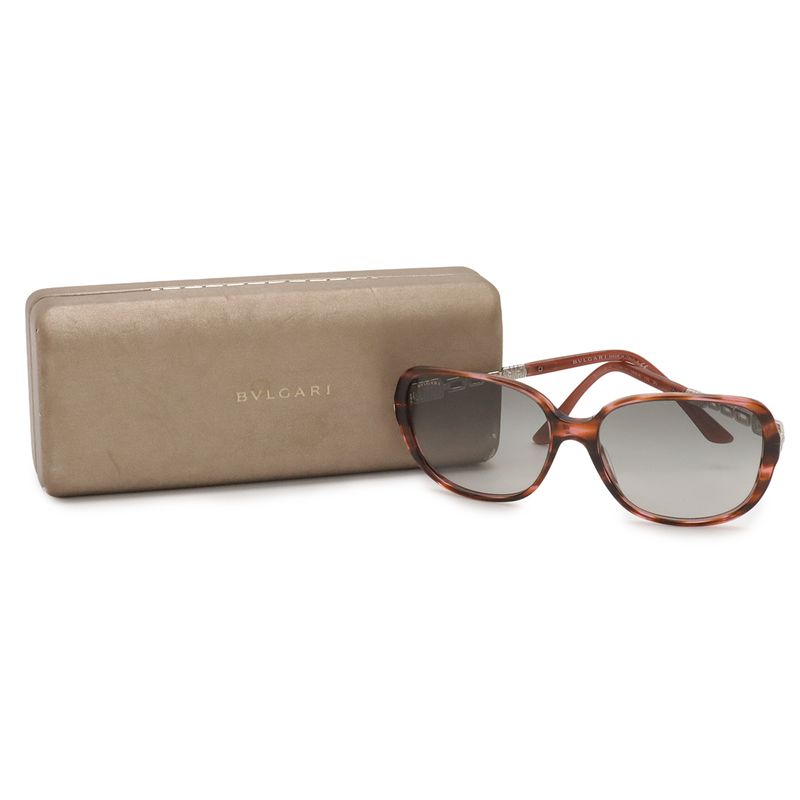 Bvlgari Parentesi Sunglasses Butterfly Shape Rhinestone Smoke Gradient Red