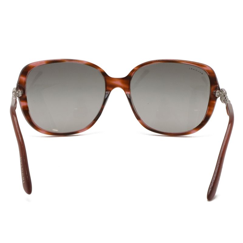 Bvlgari Parentesi Sunglasses Butterfly Shape Rhinestone Smoke Gradient Red