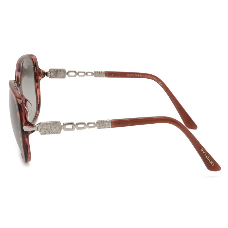 Bvlgari Parentesi Sunglasses Butterfly Shape Rhinestone Smoke Gradient Red
