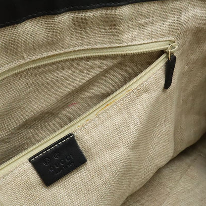 Gucci Micro Guccissima Tote 2-Way Shoulder Bag Crossbody Leather Black Gold