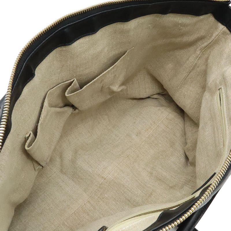 Gucci Micro Guccissima Tote 2-Way Shoulder Bag Crossbody Leather Black Gold