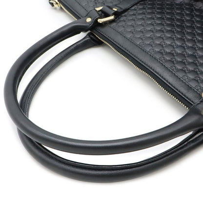 Gucci Micro Guccissima Tote 2-Way Shoulder Bag Crossbody Leather Black Gold