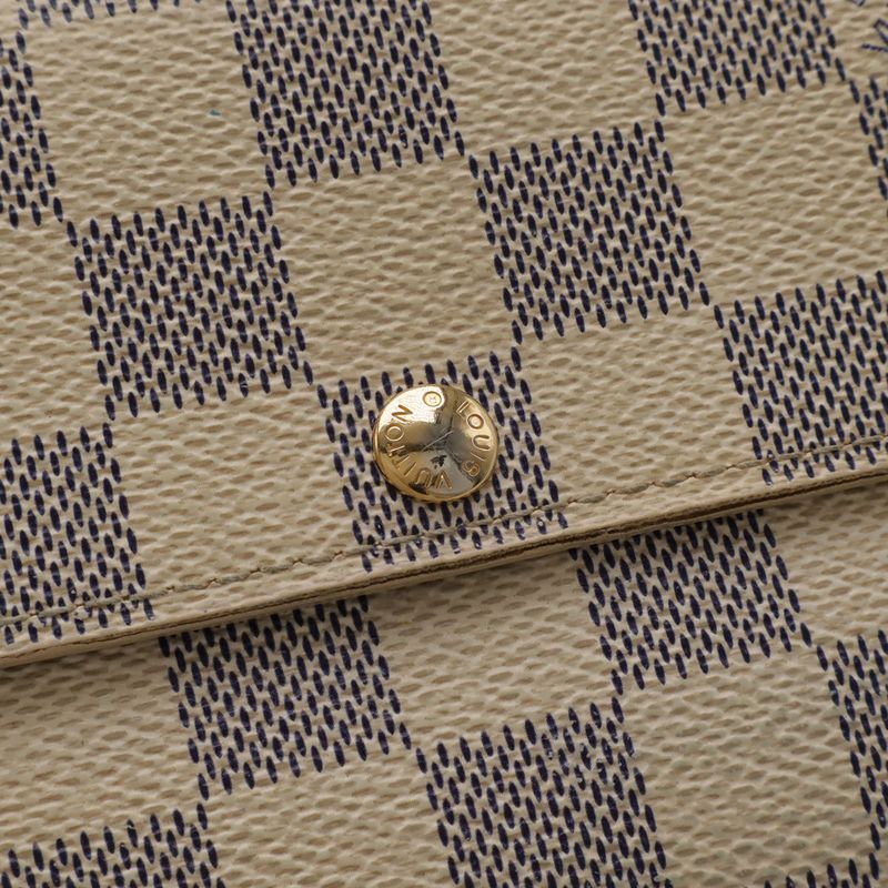 Louis Vuitton Damier Azur Portefeuille Sarah Bifold Long Wallet