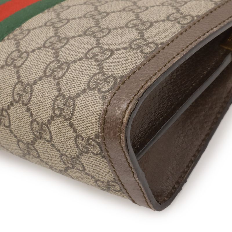 Gucci Ophidia GG Supreme Sherry Line Small Chain Shoulder Bag Leather Beige